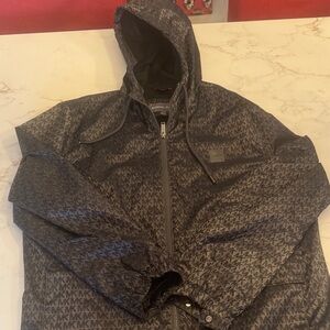 Michael Kors Gray Patterned Windbreaker